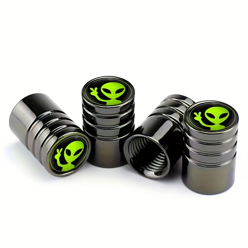 Alien Metal Valve Stem Caps (Set of 4)